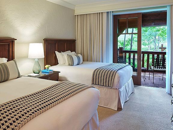 Spacious guest room of a typical residence at The Timbers Bachelor Gulch Club located on Beaver Creek ski mountain.
