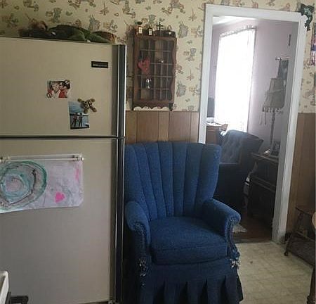 Kitchen leading to living room