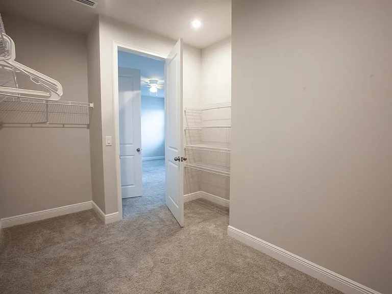 Walk in closet in master bedroom