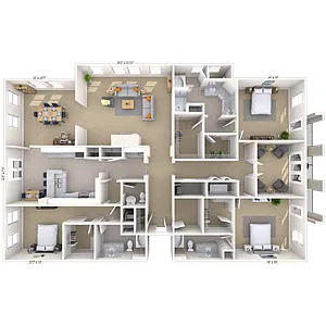 Floor plan Penthouse 3x3.5 2854 SF