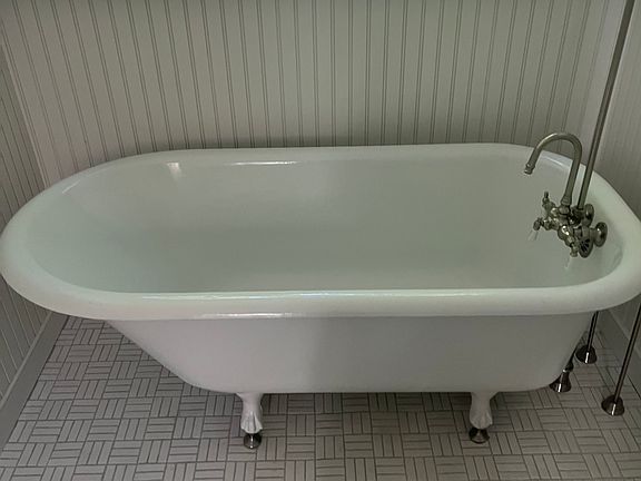 Bathroom clawfoot tub.