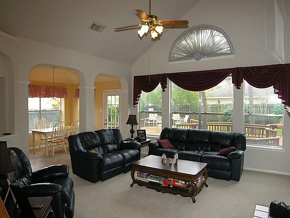 Open Floorplan with Family Room Open to Spacious Breakfast Area and Kitchen. Great Views of Private Back Yard