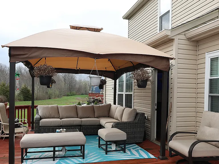 Deck with patio furniture