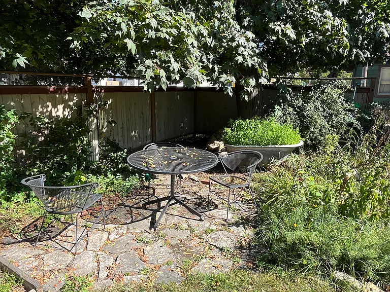 Dine under the huge Maple tree on the other back yard patio