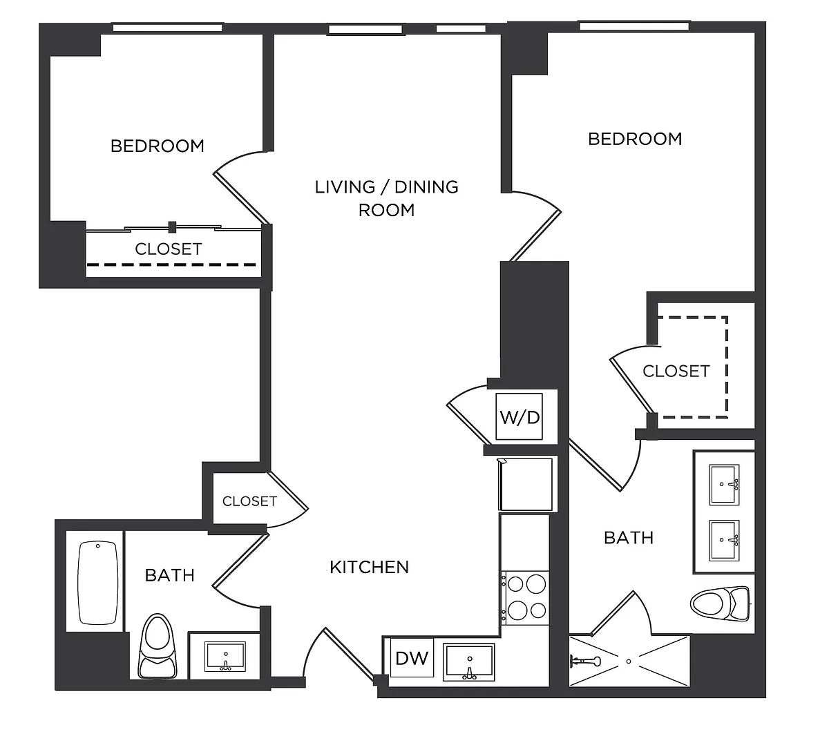 Floor plan 2 Bed/2 Bath-NN