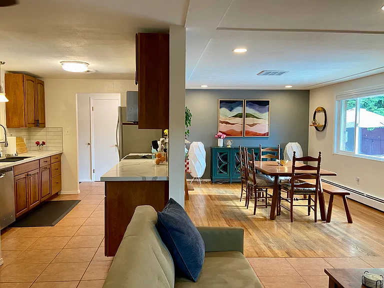 Main level open concept living/dining/kitchen