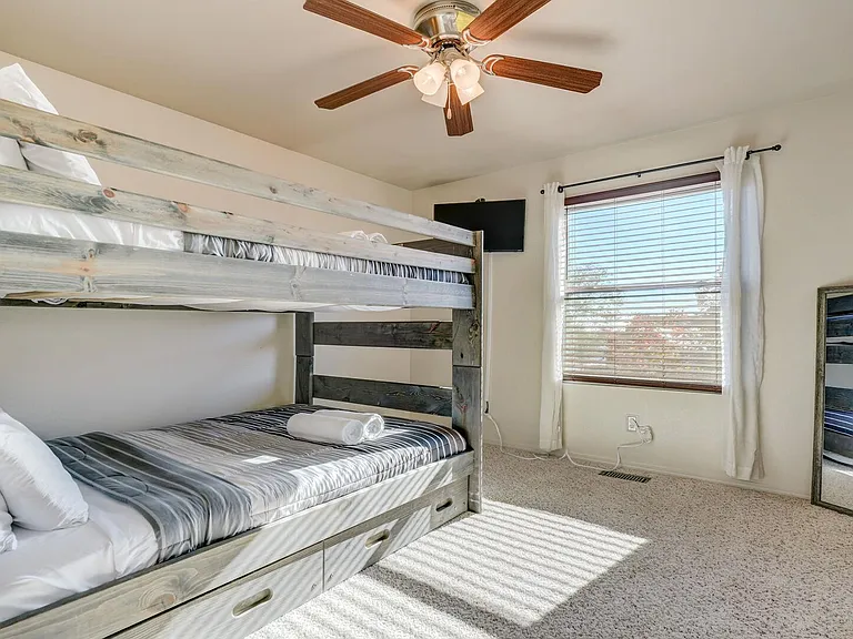 Bunk room has a TV!