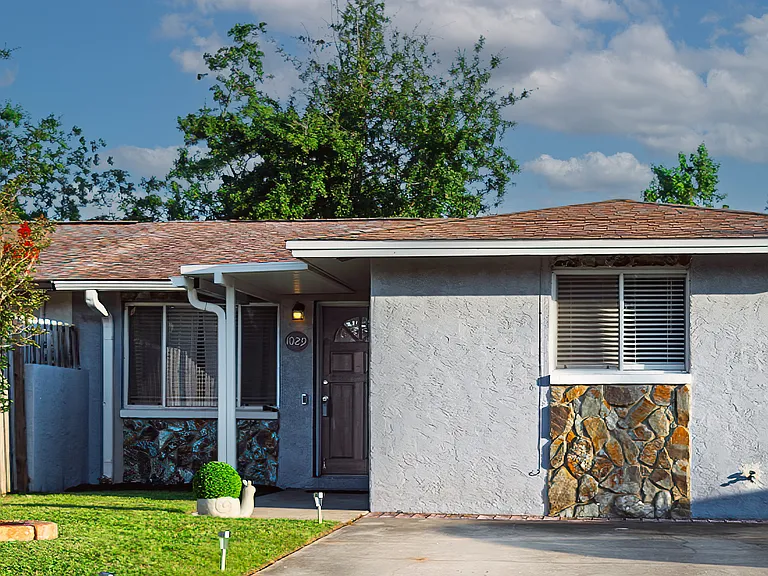 This is the front exterior. This is a single family attached home, all one level.