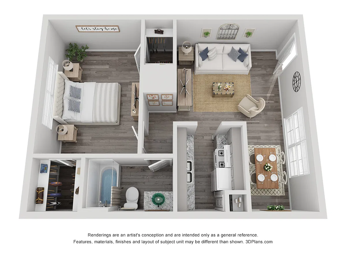 Floor plan 1x1 Luxury Renovated 620 sq ft