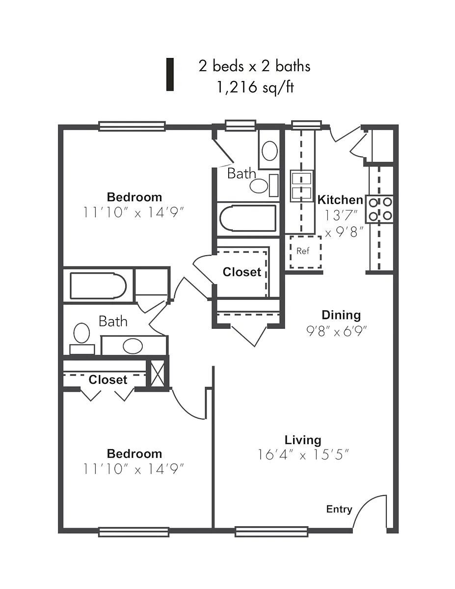 Floor plan 2x2FU