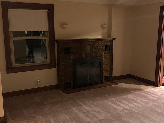 Living room with fireplace.