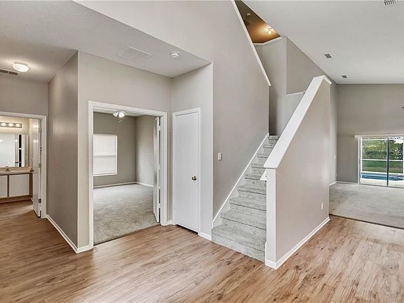 From left to right: Bathroom2, bedroom2, staircase, living room.