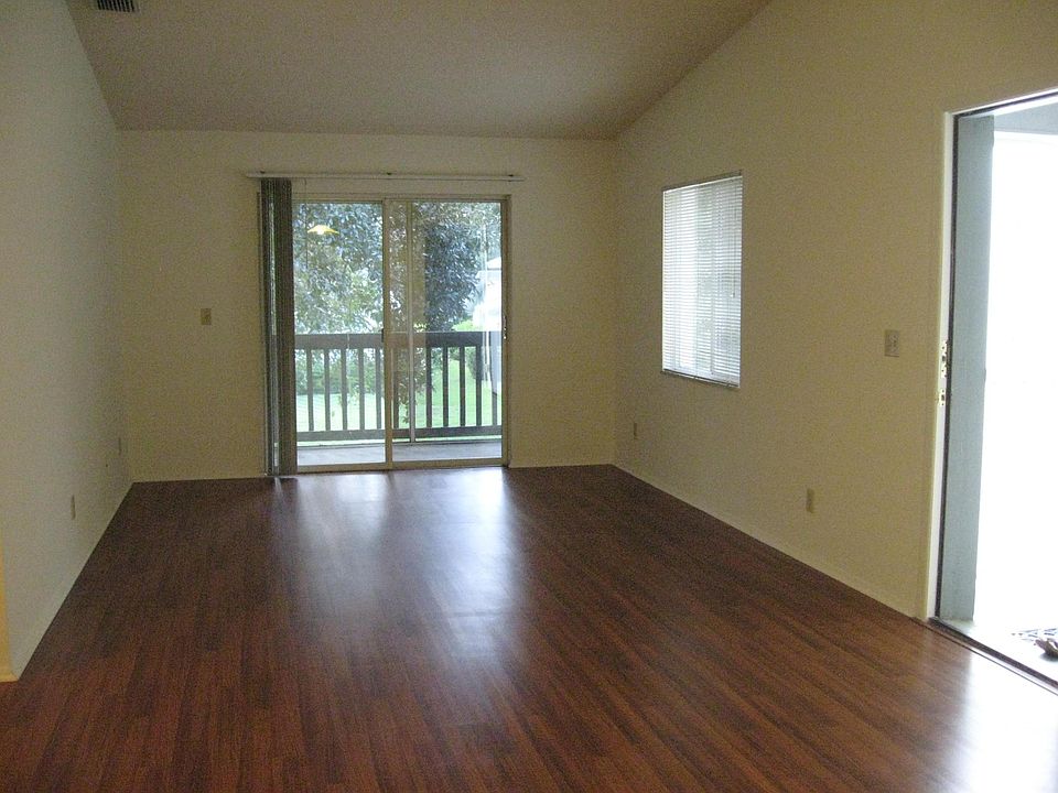 Living room overlooking shaded oaktrees