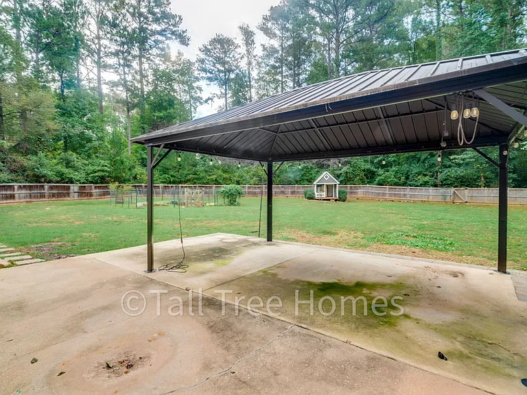 Backyard with covered patio