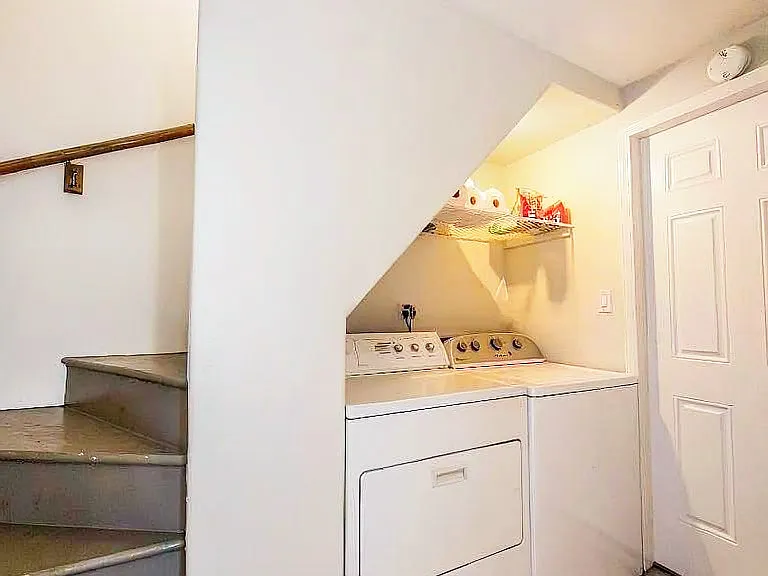 Garden level laundry.