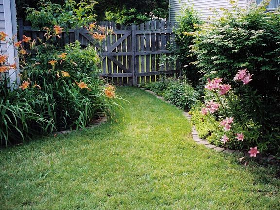 One of two perennial gardens