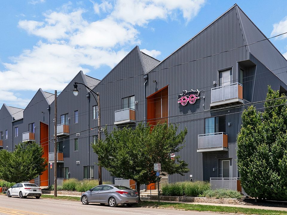 Modern apartment complex with unique architectural design