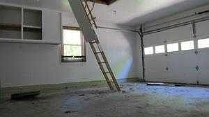 interior of 2 car garage