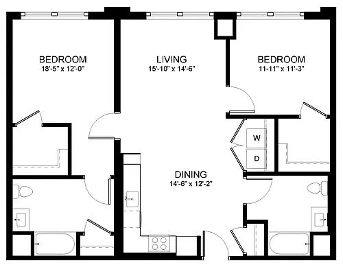 Floor plan Two Bedroom B2