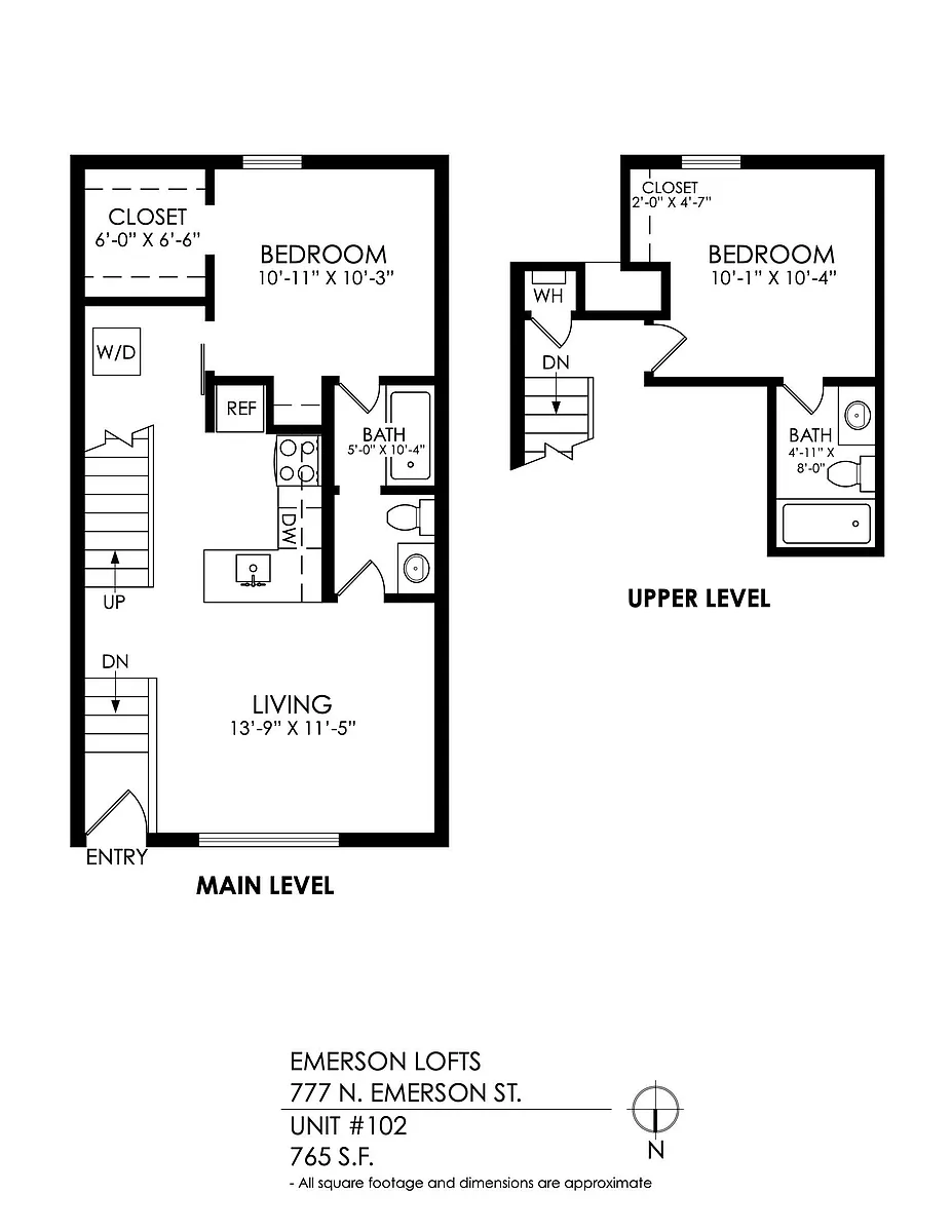 Floor plan 2 Bedroom, 2 Bath