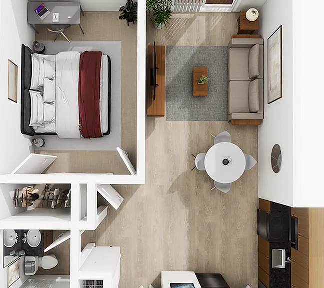 1 E Floor Plan. 1 Bedroom/1 Bath. 1 E Floor Plan. 1 Bedroom/1 Bath.