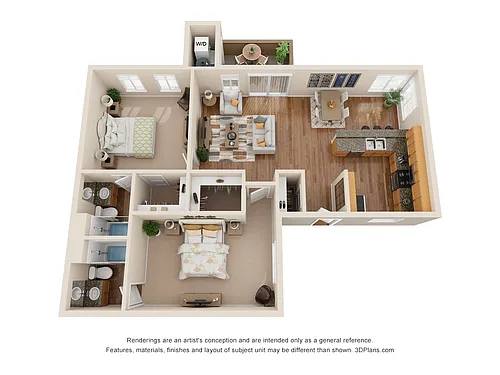 Floor plan 2 Bed / 2 Bath