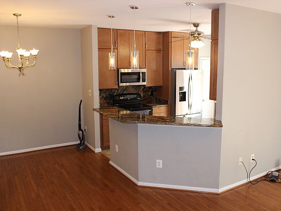 Kitchen between living room and dining room.