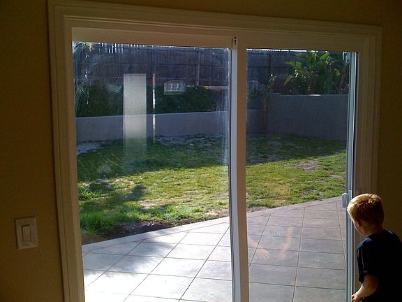 living room out to backyard