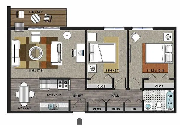Floor plan 2 Bedroom