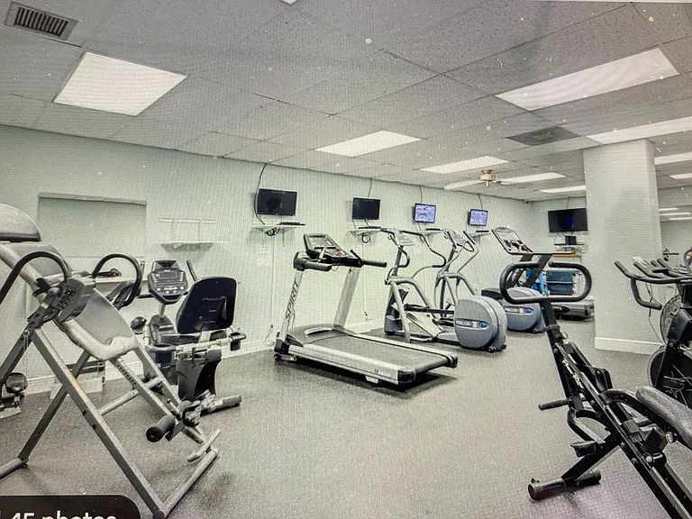 full gym with weights and machines