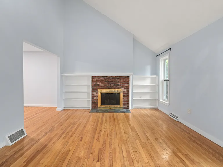 Lofted Living Room with built-ins.