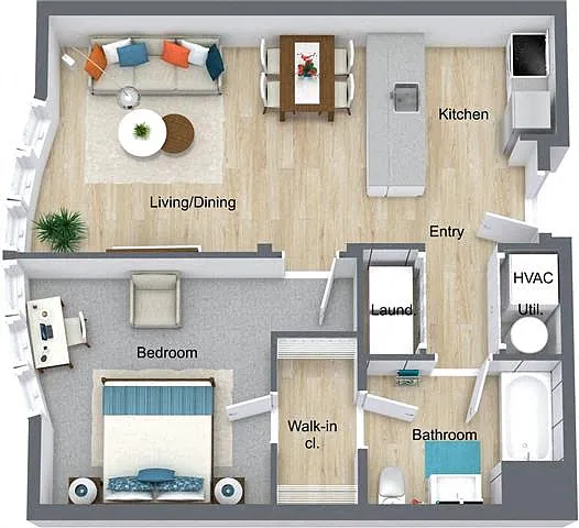 Floor plan One Bedroom