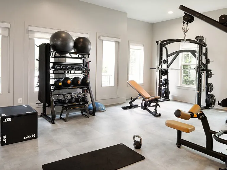 Fitness center with strength equipment