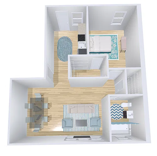 Floor plan 1bd/1b H