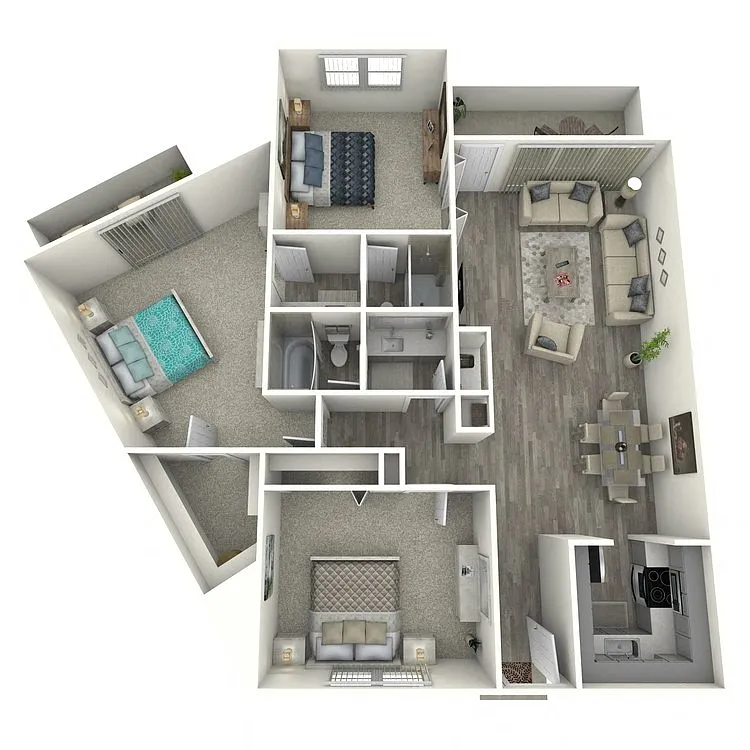 Floor plan 3 bedroom 2 bath classic