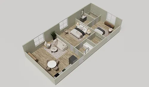 Floor plan Larger Two Bedroom