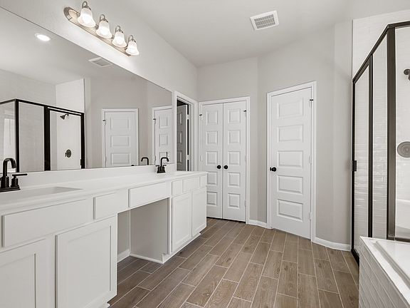 Owner s bath with matte black accents