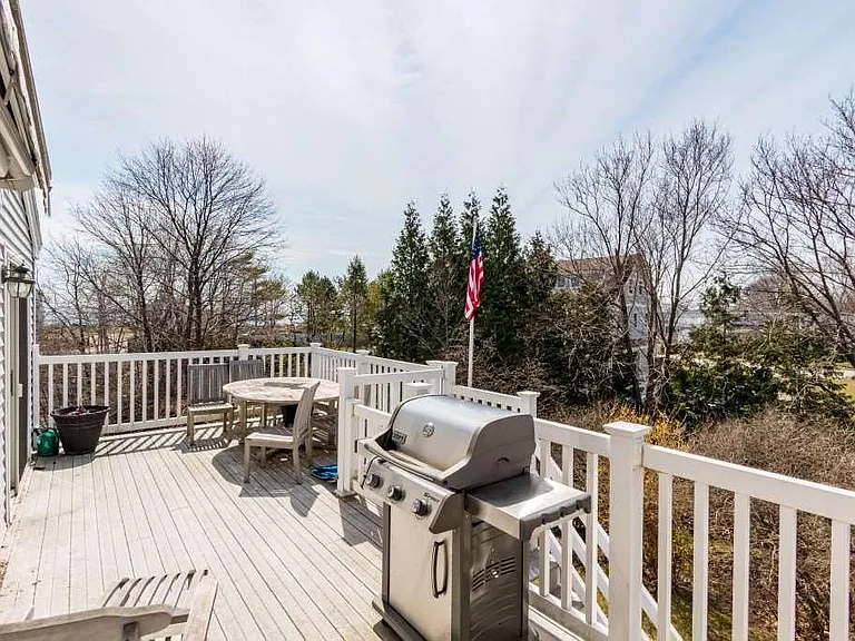Teak furniture and gas Weber grill