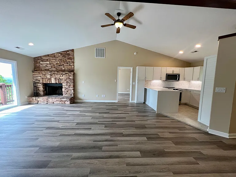 Great light and open floor plan give a view from every part of the home