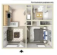 Floor plan 1 Bedroom
