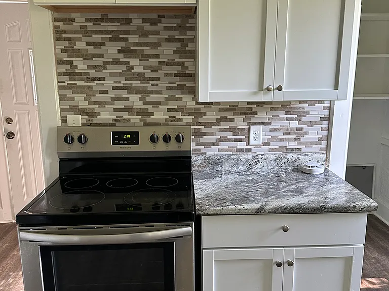 Oven and cabinets
