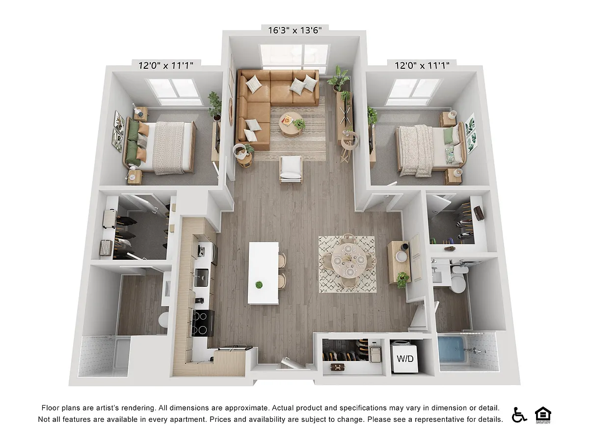 Floor plan B5.1 | 2 Bed | 2 Bath