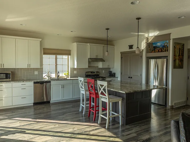 View of the kitchen from the living room