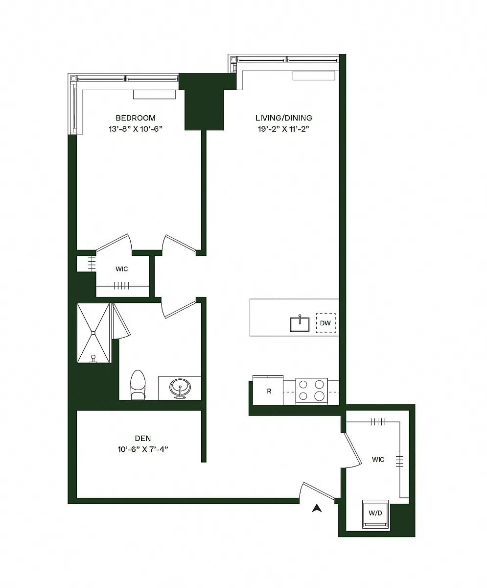 Floor plan Residence 07 - 1BR 1BA