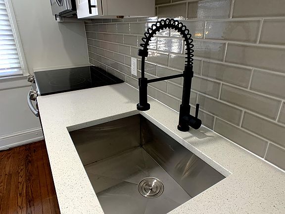 Stainless steel sink & telescoping faucet