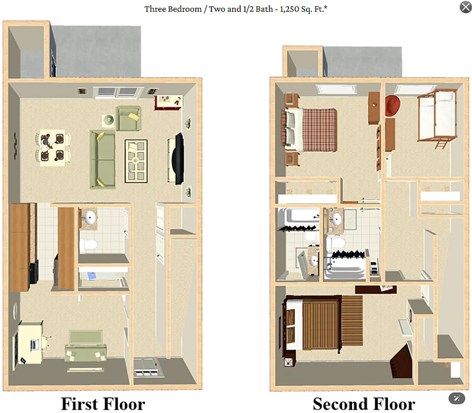 Floor plan 3 BEDROOM TOWNHOME