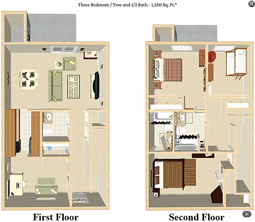 Floor plan 3 BEDROOM TOWNHOME