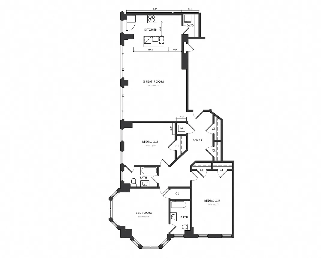 Floor plan Residence E - 3 Bedroom Executive