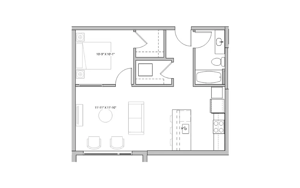 Floor plan Open 1x1 - B6