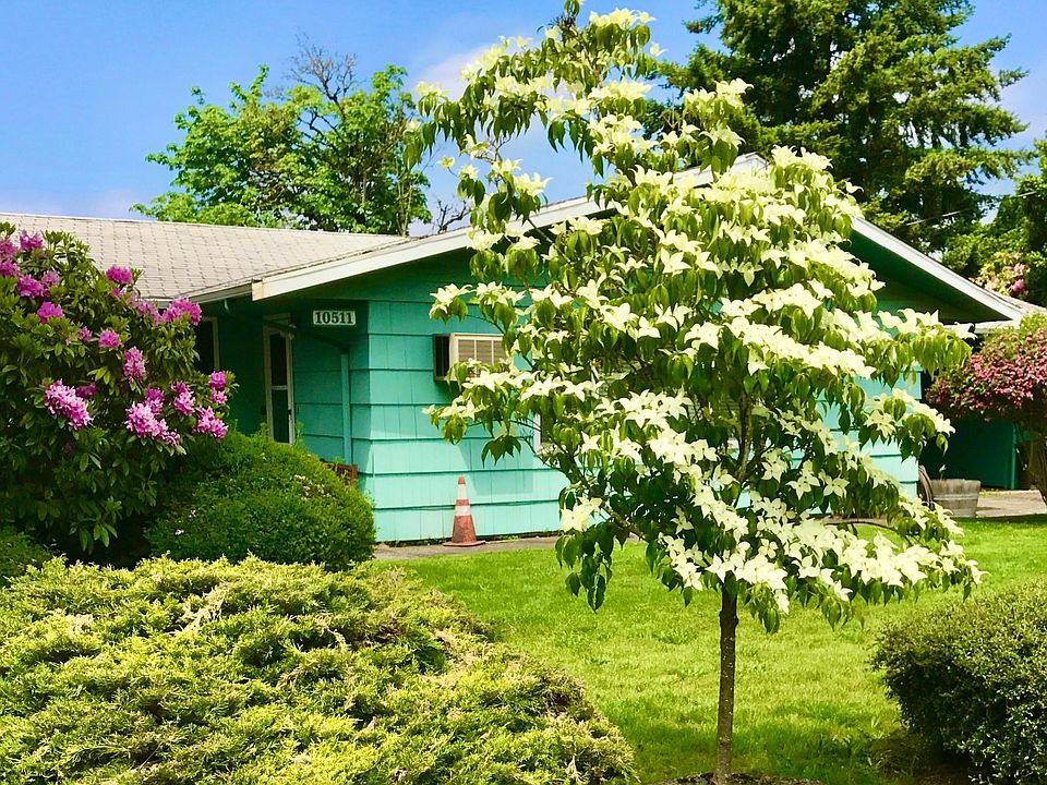 Front exterior in late May
